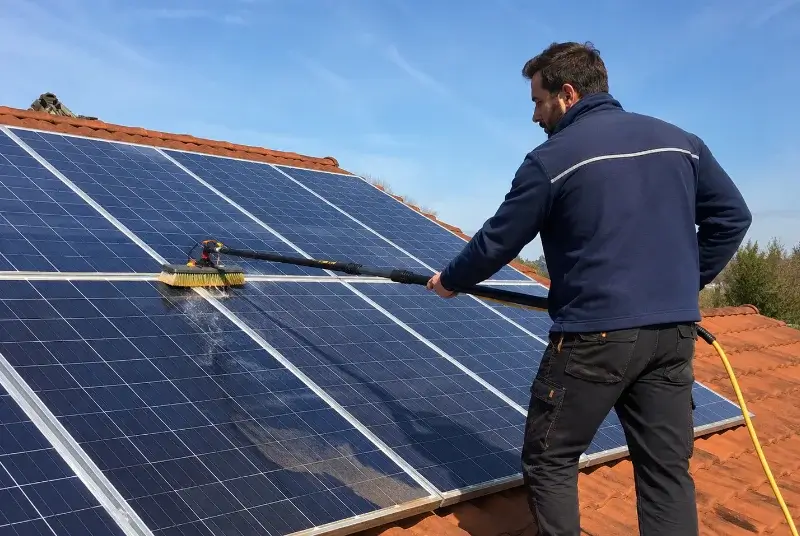 Nettoyage et entretien de panneaux solaires au Bourdet